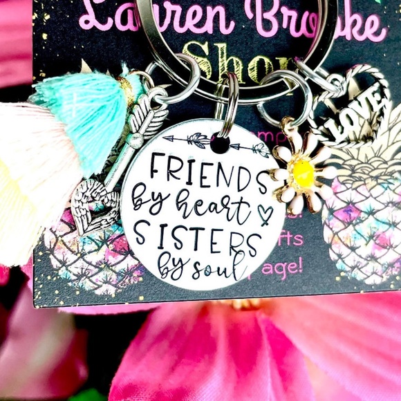 Friends By Heart Keychain- Friend Gift - Hand Stamped Keychain - Friend Keychain - Picture 1 of 3